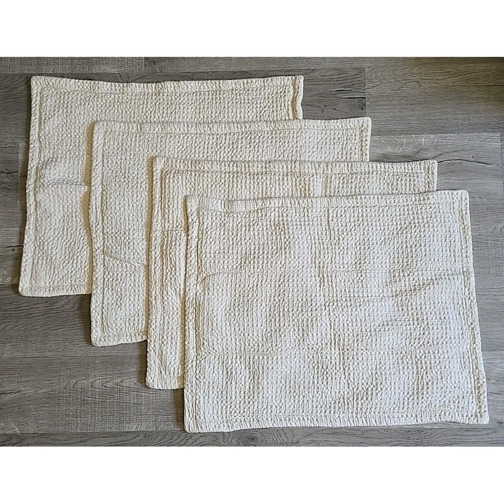Beddy's Luxe Seersucker Shams Covers‎ Neutral Beige Thick Cotton Luxury Set Of 4